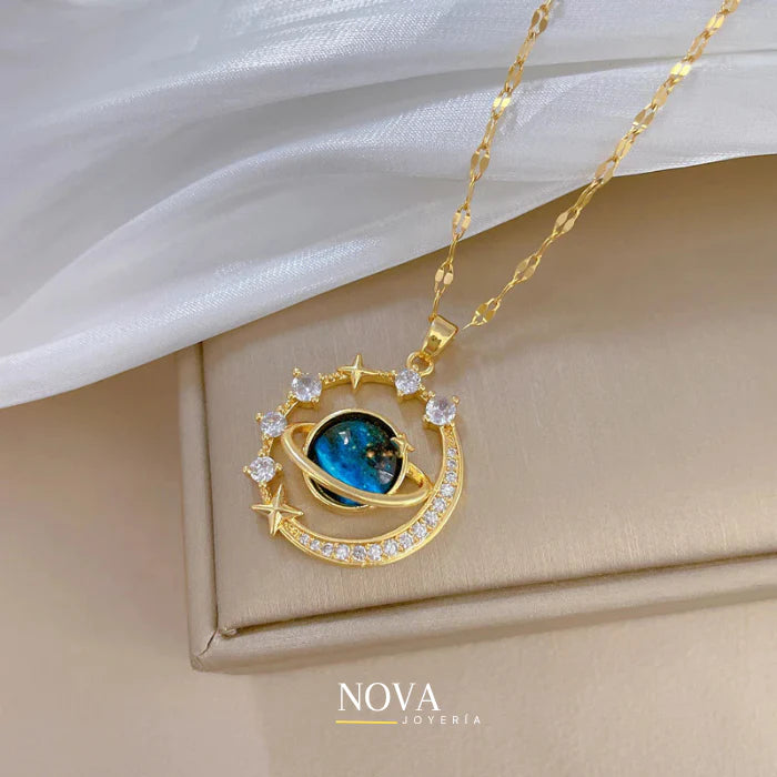 Collar Saturno | Baño de Oro + Caja Premium Gratis✨