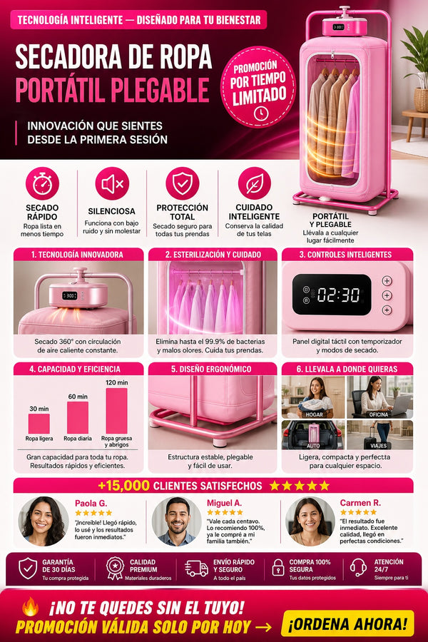Secadora Portatil Plegable De Ropa - imagen 5